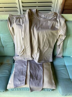 Beige Cropped Lounge Pants & Top Set